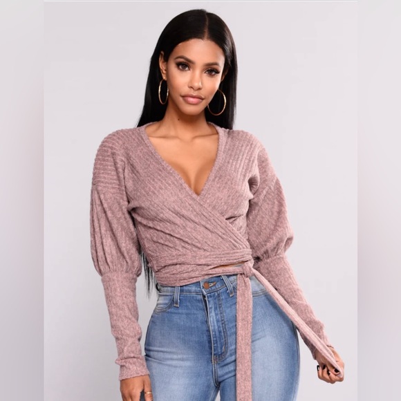 Mauve Wrap Top - Fashion Nova - Picture 1 of 3